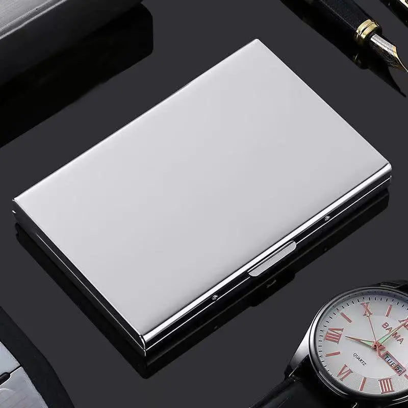 🛡️✨ Tarjetero Metálico de Acero Inoxidable con Protección RFID – Cartera de Tarjetas Antidesmagnética, Pequeña y Portátil 💳