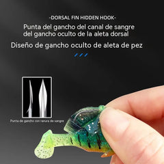 🎣🐟【artefacto de pesca】Juego de 6 señuelos blandos con cola en T