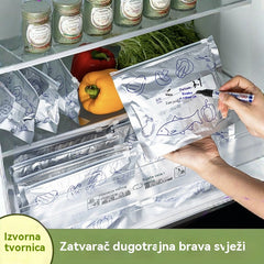 120 antibakterijskih vrećica od aluminijske folije, vrlo jednostavnih za upotrebu, za održavanje svježine.