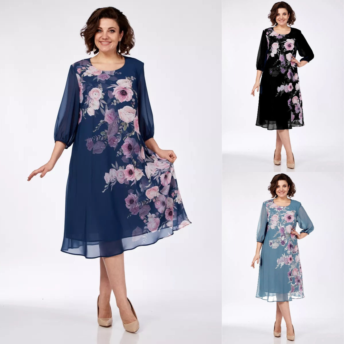 🌸Venta Flash--49% DE DESCUENTO💥💕【S-5XL】 Elegante Vestido Estampado Floral Primaveral 🌷💃