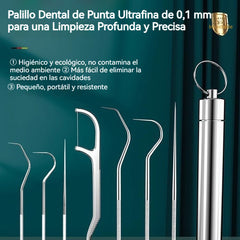 🏆 Set de 7 piezas ✨ ¡Ingeniería de Precisión Alemana! Palillo Dental de Punta Ultrafina de 0,1 mm para una Limpieza Profunda y Precisa 🦷💎