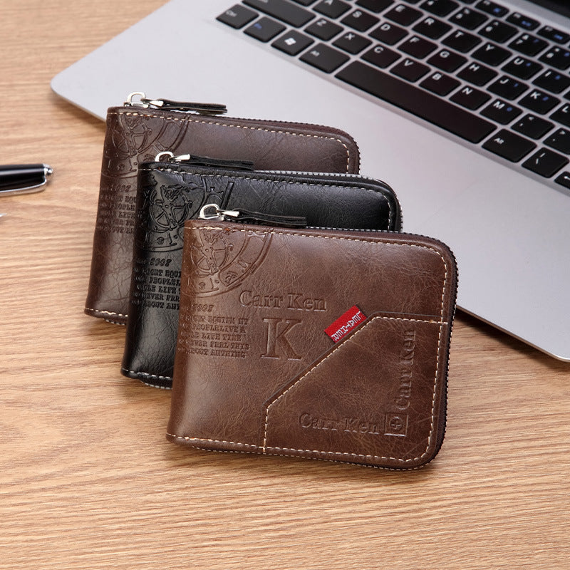 💰Cartera con cremallera estilo retro, compacta y de gran capacidad.
