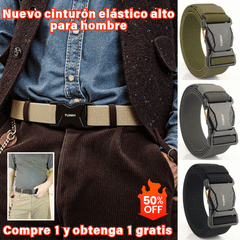 🔥50% de descuento【Largo 120cm】✅ Cinturón de hombre de alta elasticidad, adecuado para todas las ocasiones: viajes, negocios, ocio