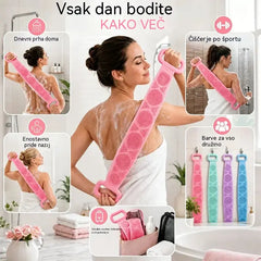 🔥Kupite 1, dobite 1 gratis🔥🛁 Dvostranska silikonska rokavica za kopel – ekstra dolga rokavica za enostavno čiščenje telesa