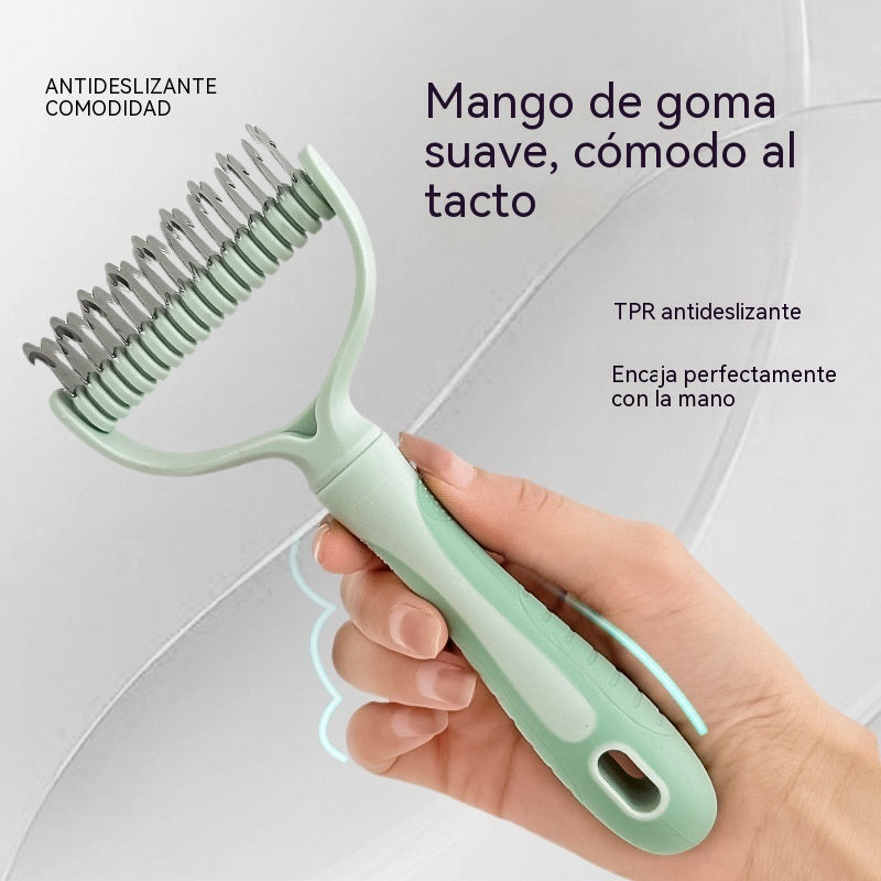 🐶【Compra 1 y llévate 1 gratis（2 piezas）】🧹 Cepillo autolimpiante de doble cara para mascotas: elimina el pelo muerto y reduce la caída del pelo en perros y gatos.