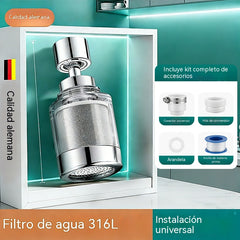 ✅✅【2 por 27 euros】💦👍🏻Filtro purificador de agua para grifo de acero inoxidable