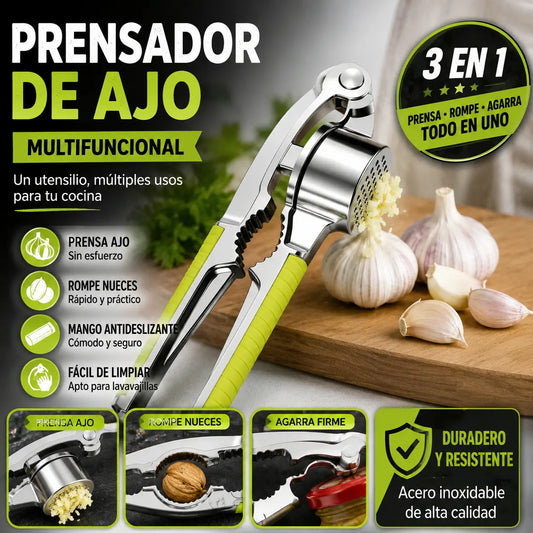 💪🧄 Prensa de ajos multifuncional de aleación de zinc, diseño ergonómico, duradera.