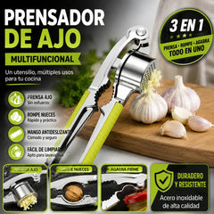 💪🧄 Prensa de ajos multifuncional de aleación de zinc, diseño ergonómico, duradera.