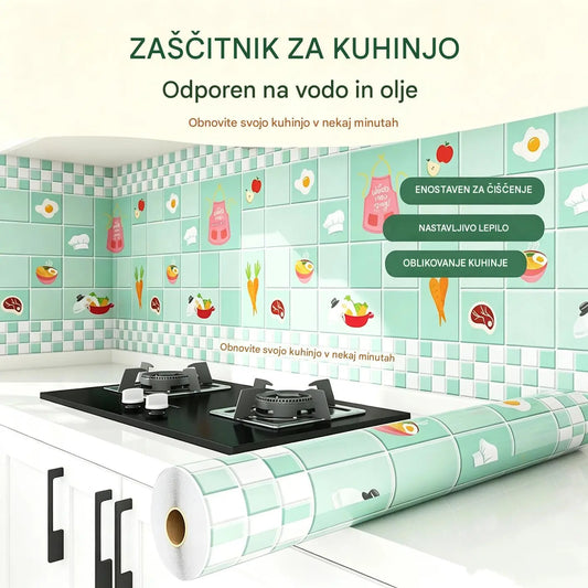Nalepke za kuhinjo, odporne na olje, vodoodporne samolepilne tapete, zaščita za pult.