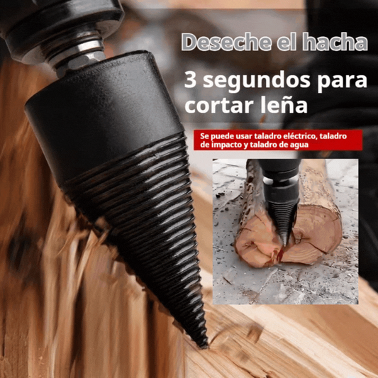 【32 mm broca divisora de leña + 3 tipos de vástago】⚙️ Broca divisora de leña eléctrica de acero reforzado, potente y sin esfuerzo