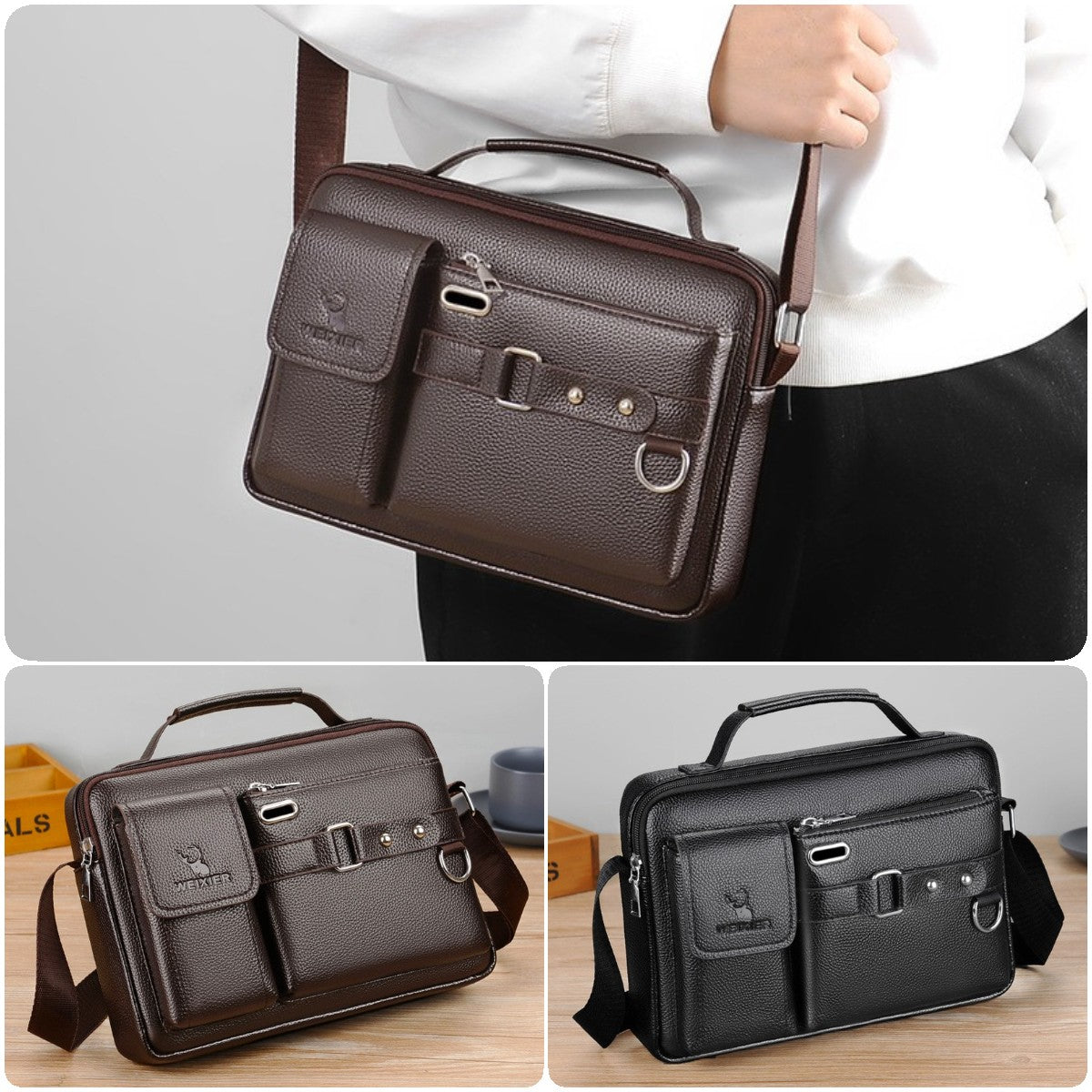 🔥🤵🤵 2025 Nuevo bolso de hombro de cuero genuino para hombre retro de moda