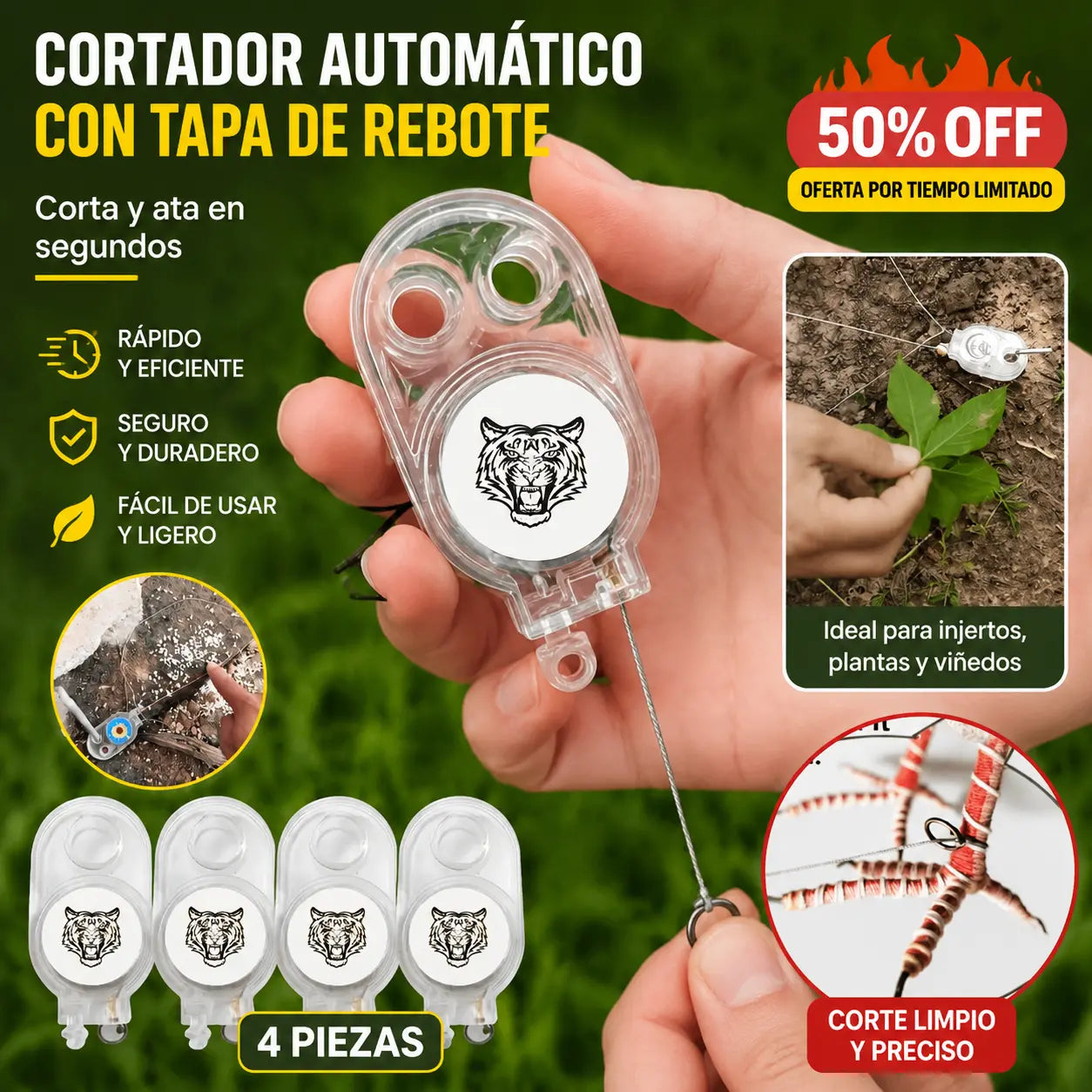 🔥【4 piezas】🐓🐦Trampa de resorte para exteriores, trampa de bloqueo automático de alta sensibilidad
