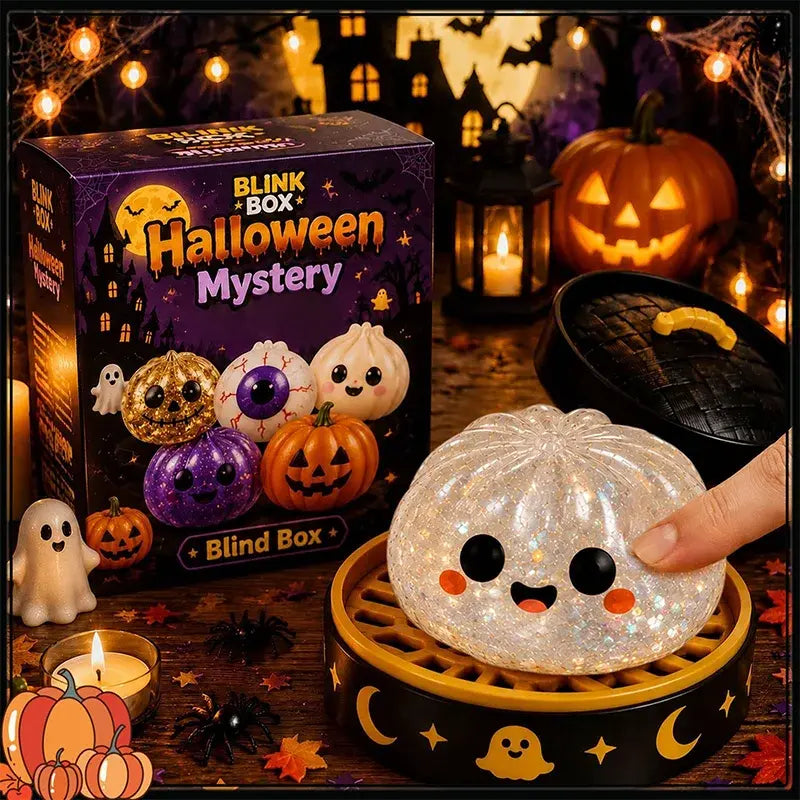 🎃【¡Compra 1 y llévate 1 gratis!】2 unidades a 25 euros💀 Baozi Fantasma Squishy Anti-Estrés – Juguete de Halloween para Apretar, Aliviar la Ansiedad y Relajarse 🧘