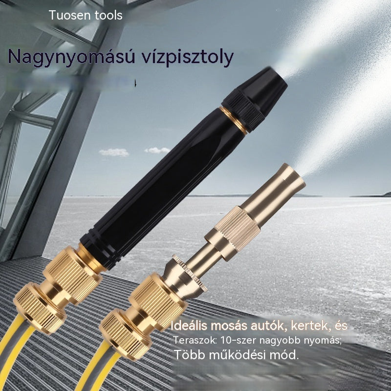 🚿【Kétrészes készlet】💧 Nagynyomású vízpisztoly: Autómosás, kert, tízszer nagyobb nyomás, több üzemmód ⚡