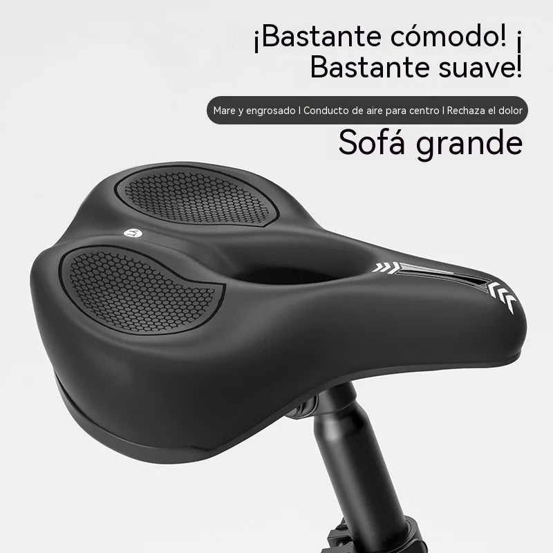 🚲Sillín de bicicleta de silicona engrosada: relleno de espuma de alta densidad 🧽, alivia el dolor 💆‍♂️, proporciona absorción de impactos 🔨, adecuado para bicicletas de montaña 🚵‍♂️ y bicicletas de carretera 🚴‍♀️