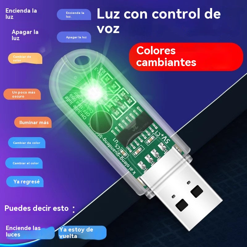 Luz USB controlada por voz con tecnología de IA