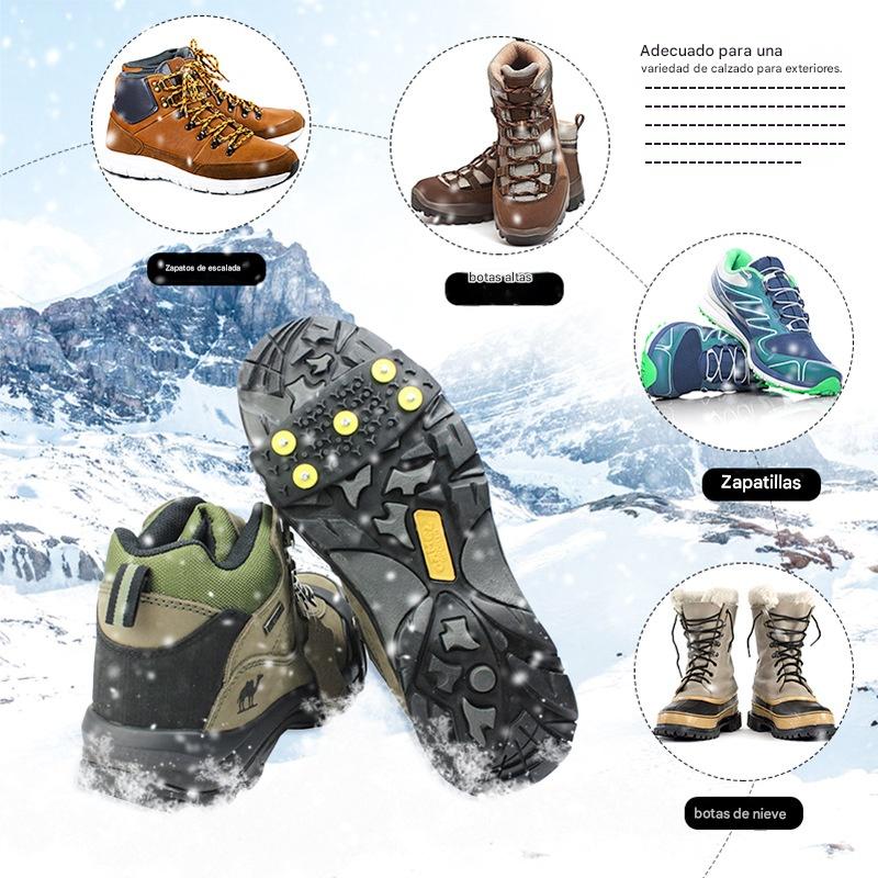 ❄️¡Compra 1 y llévate 1 gratis! 🔥Polainas de crampones antideslizantes invisibles de cinco dientes, adecuadas para caminar en la nieve en invierno, montañismo, escalada en roca y actividades en hielo.