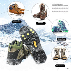 ❄️¡Compra 1 y llévate 1 gratis! 🔥Polainas de crampones antideslizantes invisibles de cinco dientes, adecuadas para caminar en la nieve en invierno, montañismo, escalada en roca y actividades en hielo.