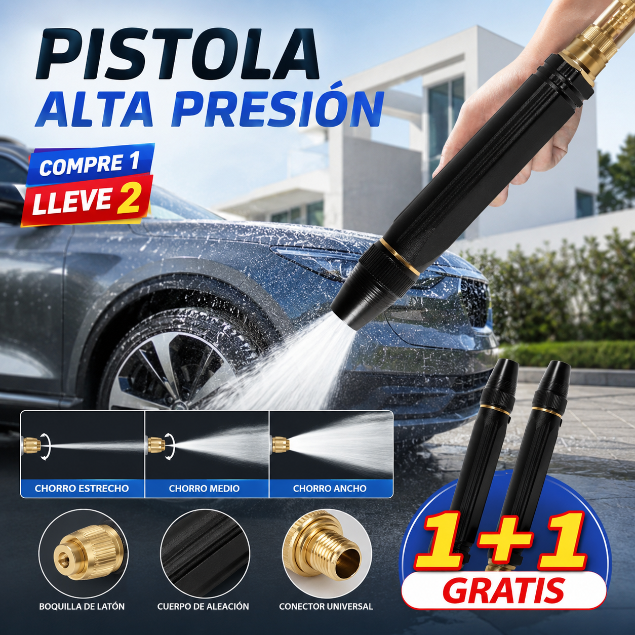 Último día con 55% de descuento: 🔥Compra 1 y llévate 1 gratis🔥Pistola pulverizadora de alta presión para uso doméstico