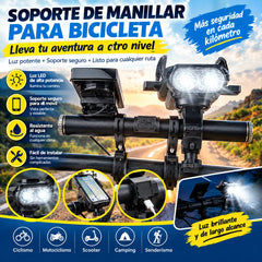 📢📢 ¡Oferta por tiempo limitado: 50% de descuento! 🚴‍♂️🛡️ Extensor para manillar de bicicleta: alimentación por USB, resistente al agua, doble soporte.