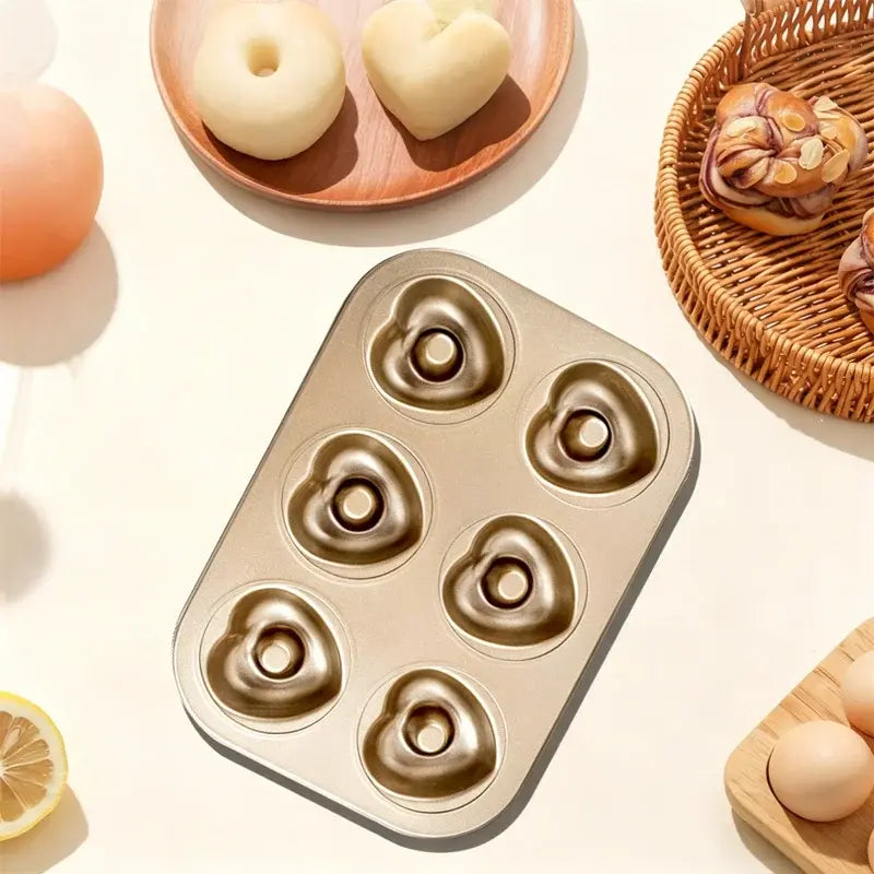 🧁🍰Molde para hornear de acero al carbono con revestimiento antiadherente 🍩 | Varias formas · Revestimiento antiadherente de grado alimenticio · Fácil de limpiar · Distribución uniforme del calor