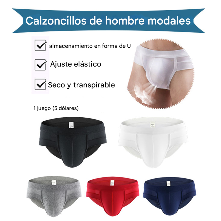 🔥✨【Juego de 5 piezas】【M-4XL】 🩲Pantalones cortos de modal para hombre