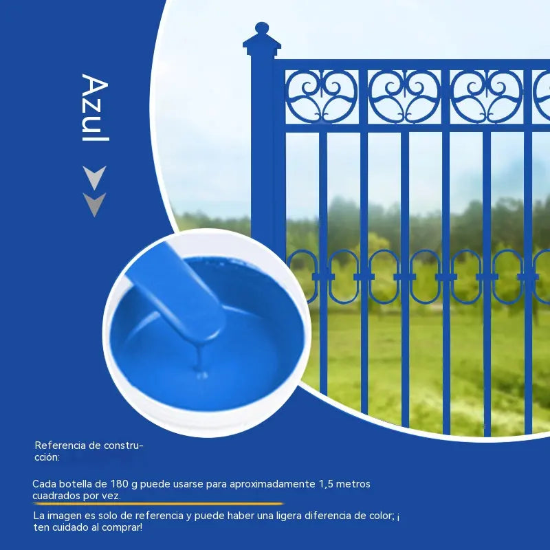 【Compra 1 y llévate 1 gratis】Pintura metálica a base de agua, pintura antioxidante, pintura para renovación de puertas y barandillas de hierro forjado con pincel incorporado.