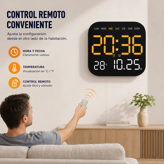 🕰️ Reloj digital para el hogar/oficina con brillo ajustable y funcionamiento silencioso por la noche. También muestra la temperatura. 🌙