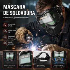 🔥😎Casco de soldadura totalmente automático con cambio de luz y máscara protectora montada en la cabeza para soldadores