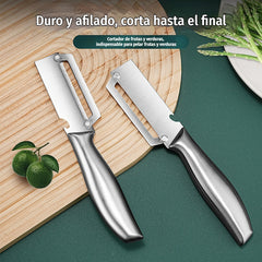 ✅Compra 1, llévate 1 gratis (dos piezas) 🥕🔪 Pelador de frutas y verduras: ¡Pela sin cansancio y cuenta con abrebotellas integrado! 🔥