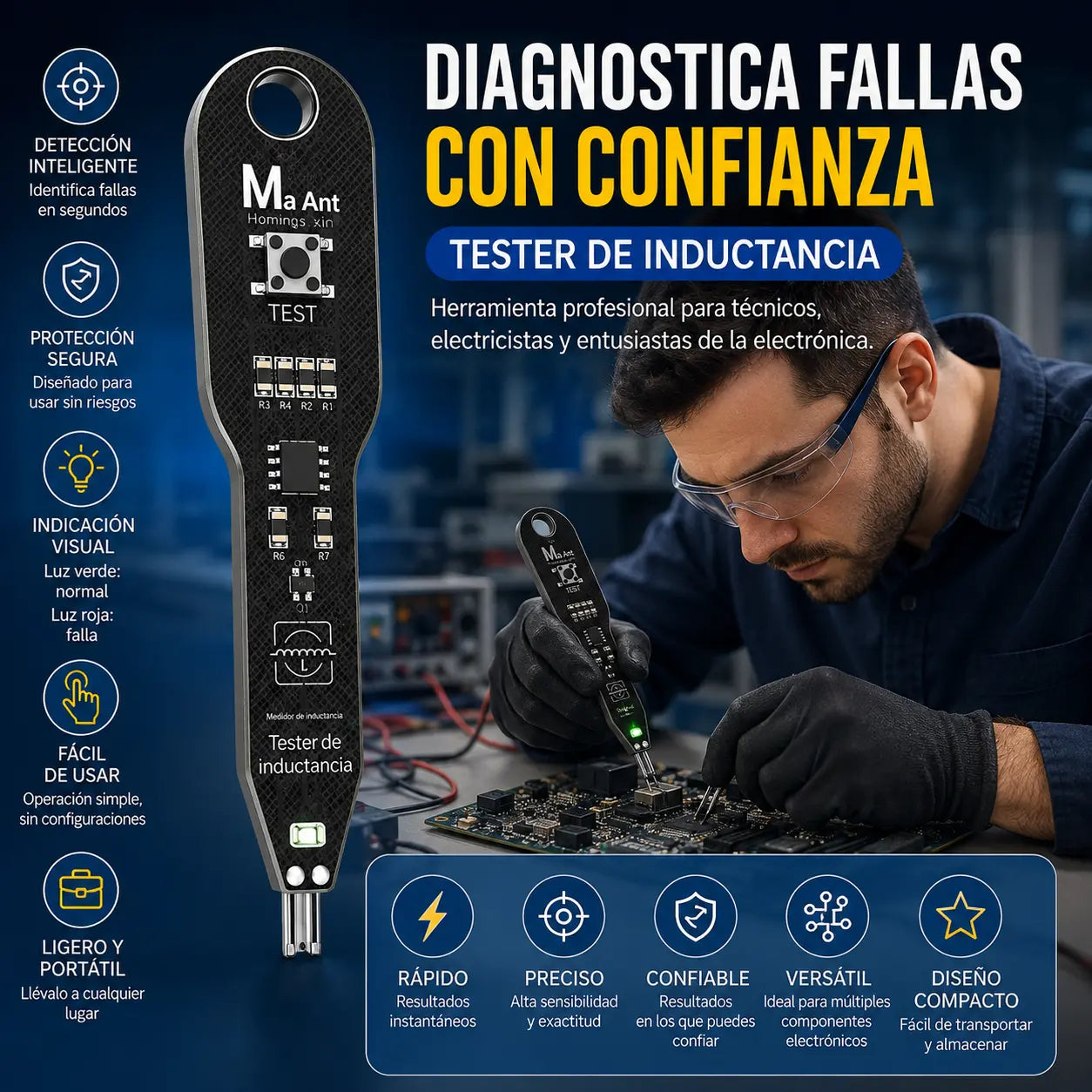 ⚡ 【2 piezas】Probador de inductancia : Soluciona problemas rápidamente en dispositivos electrónicos