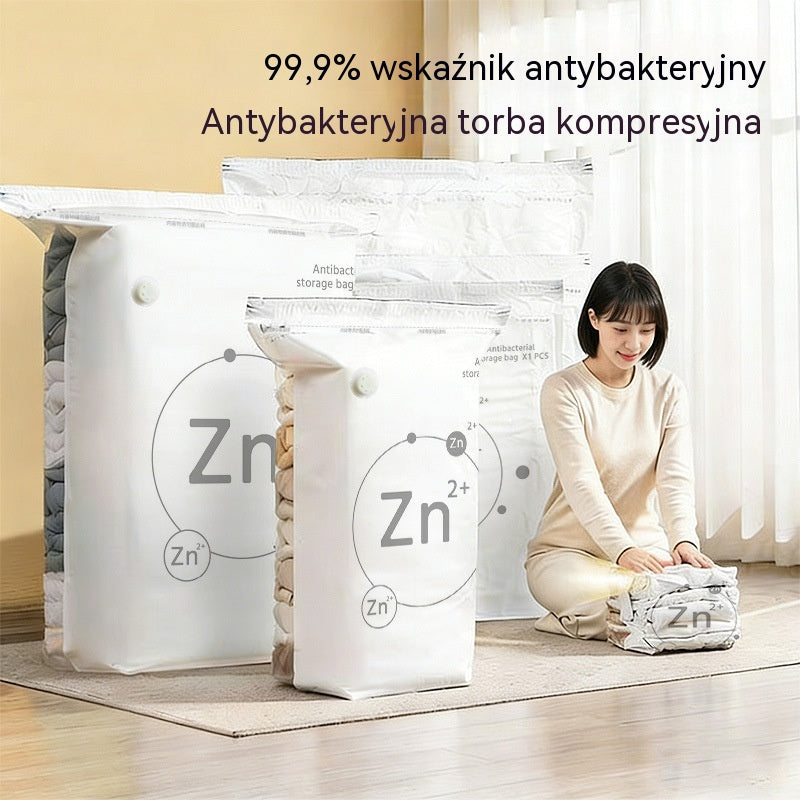 🧳【Zestaw 5 elementów】💨 Duży, kompresowalny worek próżniowy: nie wymaga pompki, szczelny i idealny do oszczędzania miejsca w walizkach i w domu ✈️