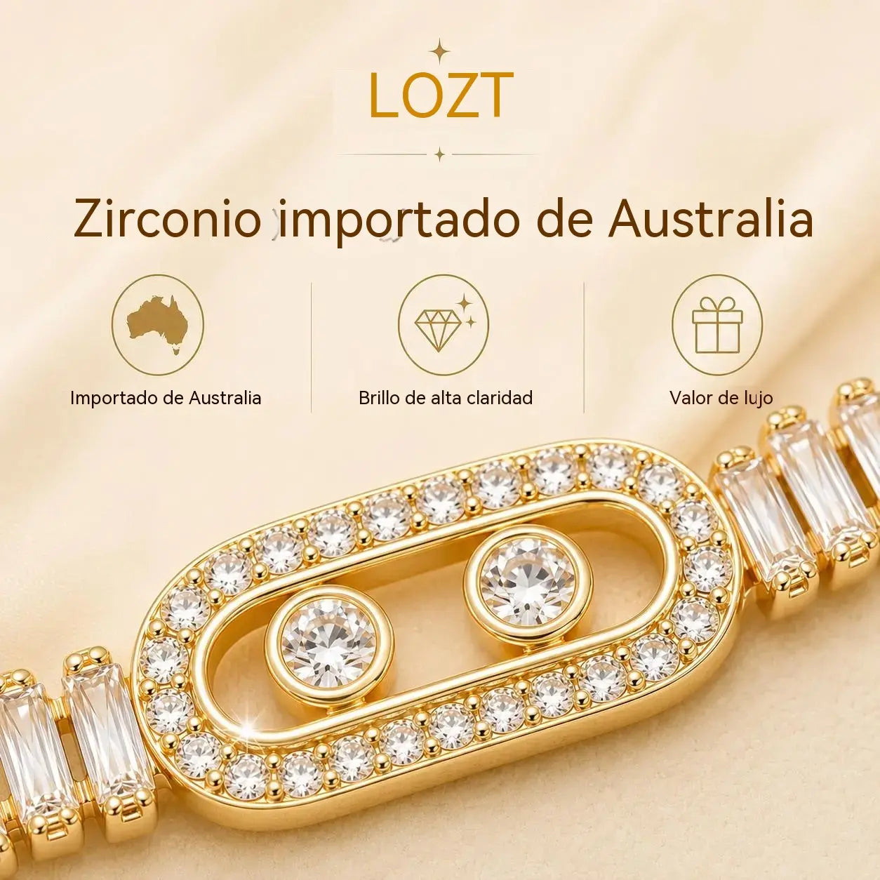 Pulsera de circonita dorada