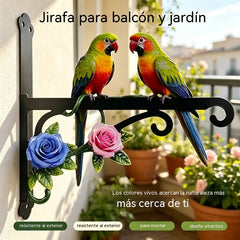 🐦【Decoración de jardín 2026】Soporte de pared de hierro forjado para macetas, gancho decorativo estilo retro con pájaros y flores para el jardín (6 diseños) ✨