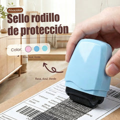 【3 piezas por solo 27 €】🔒 Rodillo tampón de protección de datos – Oculte información personal en paquetes y documentos con un patrón de código confuso