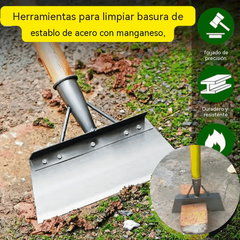 🐖🐏🐓La pala para herramientas de limpieza de estiércol de acero al manganeso es adecuada para jardinería para eliminar malezas y fertilizantes