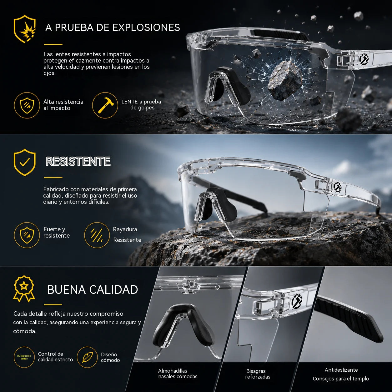 ☀️🕶️Gafas de seguridad fotocromáticas polarizadas UV400 – 🥇Gafas resistentes a los impactos para deportes al aire libre y trabajo✨