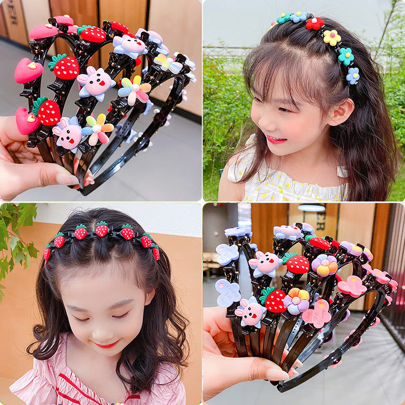 🔥【Compra 3 y llévate 2 gratis, 5 artículos por solo 25 euros】Diademas, pinzas para el pelo y diademas trenzadas para niñas