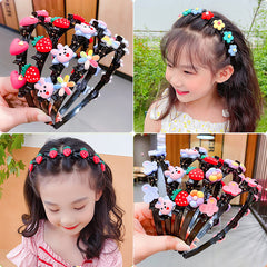 🔥【Compra 3 y llévate 2 gratis, 5 artículos por solo 25 euros】Diademas, pinzas para el pelo y diademas trenzadas para niñas