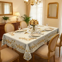 🎉1 pieza 30 euro 🌹 Mantel impermeable con diseño de rosas doradas: efecto relieve, resistente a las manchas y elegante ✨