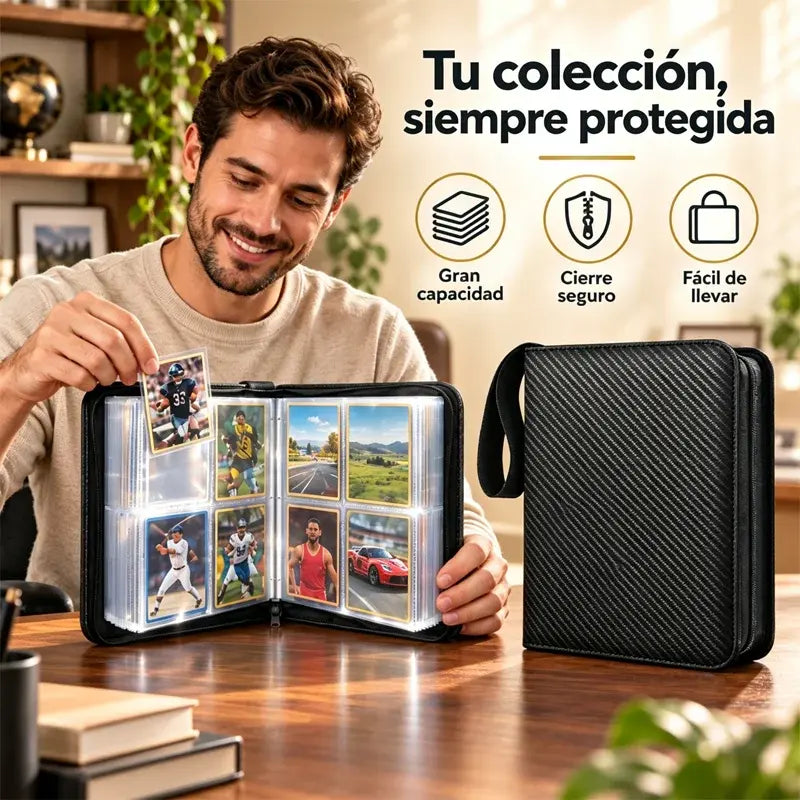 📸✨ Álbum de Tarjetas Coleccionables con Cremallera | Estuche Portátil de Hojas Sueltas para Fotos y Tarjetas | Organizador de Recuerdos 🎴