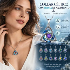 💎✨ Collar con 12 Piedras de Nacimiento y Nudo Celta | Colgante Elegante de Alta Gama para Mujer 🔮