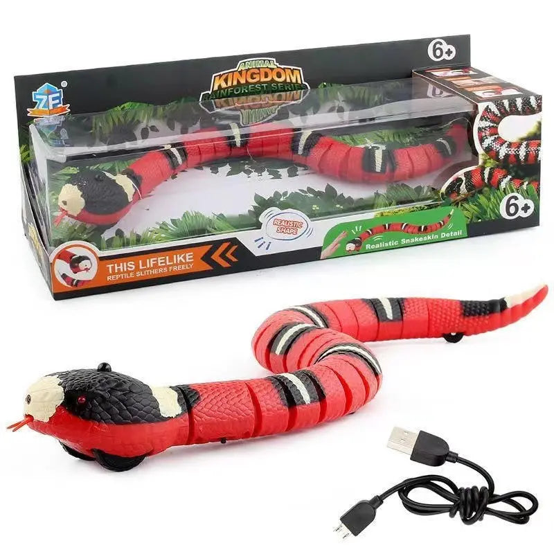 📢📢1 juego 30 euro⏰ Juguete de serpiente eléctrica con sensor inteligente y función de evasión de obstáculos; juguete interactivo tipo krait anillado, ideal para bromas y para niños.