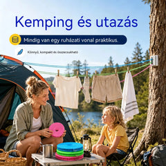 💥【3 darabos】🔗 Csúszásmentes és szélálló ruhaszárító kötél 👕 Megakadályozza a mosás felfordulását a szélben 🌬️