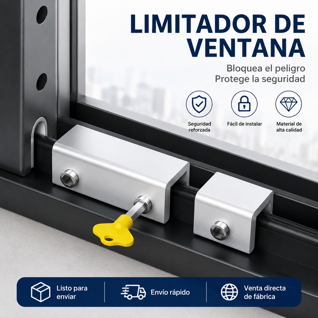 【2 juegos 26euro】Pestillo de seguridad para ventanas con sistema antiapertura sin necesidad de taladrar