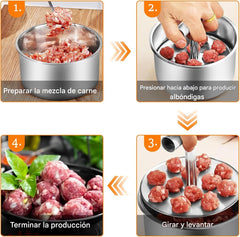 30%OFF🔥Máquina para hacer albóndigas de acero inoxidable, práctico utensilio de cocina, ideal para albóndigas de carne y pescado🍖🐟