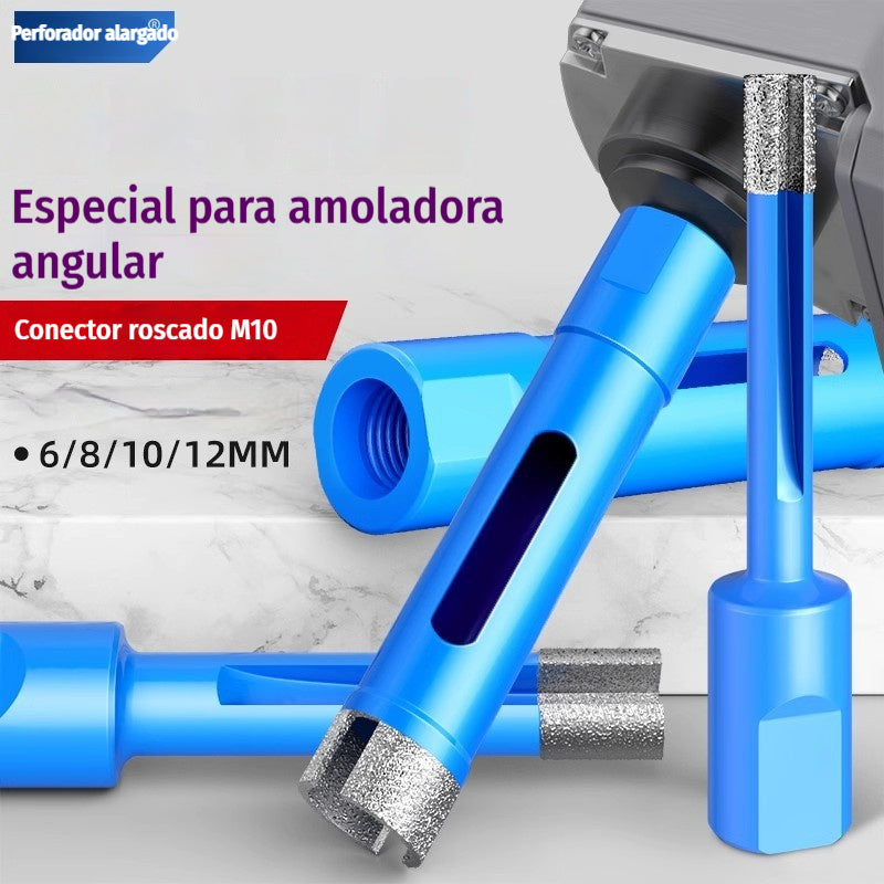 【1 juego de 4 piezas】Broca de amoladora angular extendida para taladrar mármol y azulejos.