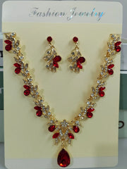 ✨✨Conjunto de collar y pendientes con colgante en forma de gota brillante
