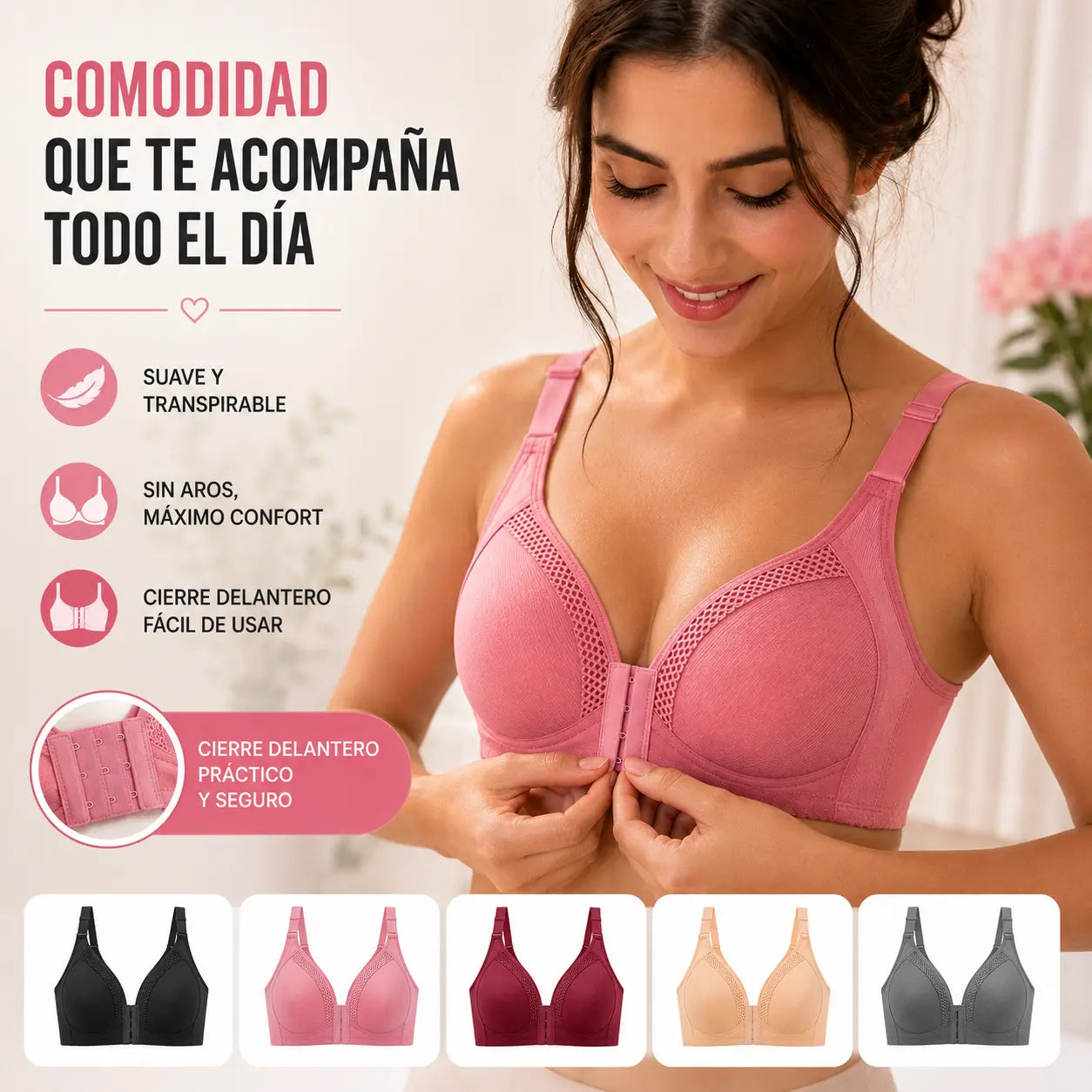 ❤️【Paquete de 3】⭐【40-90KG】Sujetador push-up de alta calidad, sin costuras, moderno y sexy, previene la flacidez