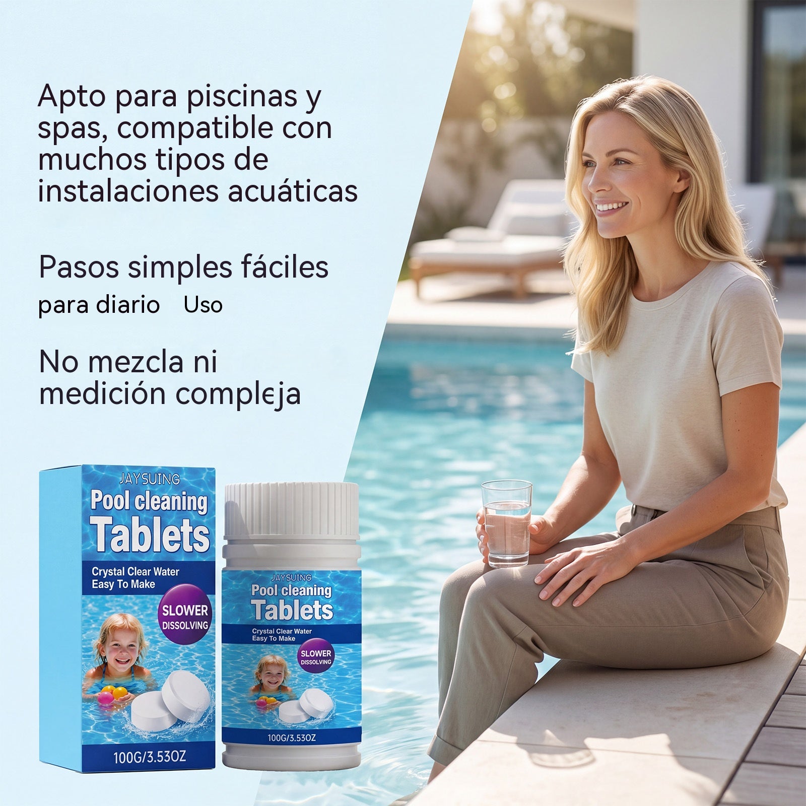 🔥Compre 1 y obtenga 1 gratis（2 botella）Pastillas efervescentes para la limpieza de piscinas